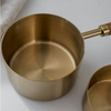 Gold Measuring Cups with Walnut Wood, Set of 4