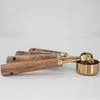 Gold Measuring Spoons with Walnut Wood, Set of 4